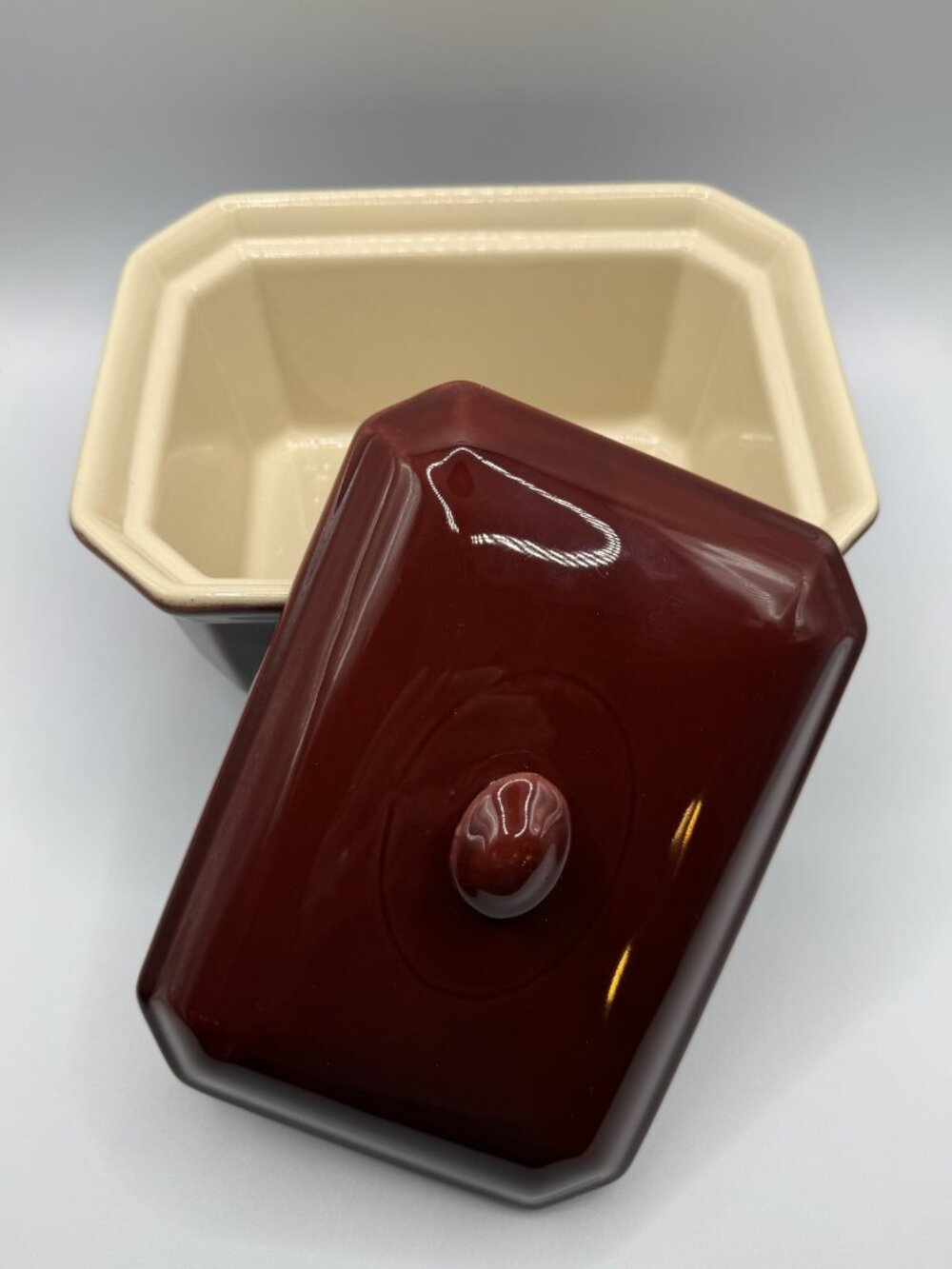 VTG Emile Henry Burgundy Red Small Terrine Baking Dish - Picture 2 of 11